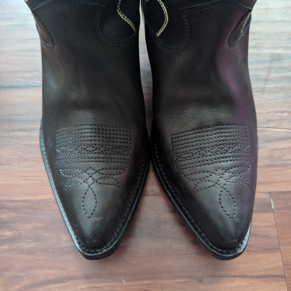 RARE Golden Goose Wish Star Short Western Boot in Black Yellow Sky Embroidery - Picture 9 of 16